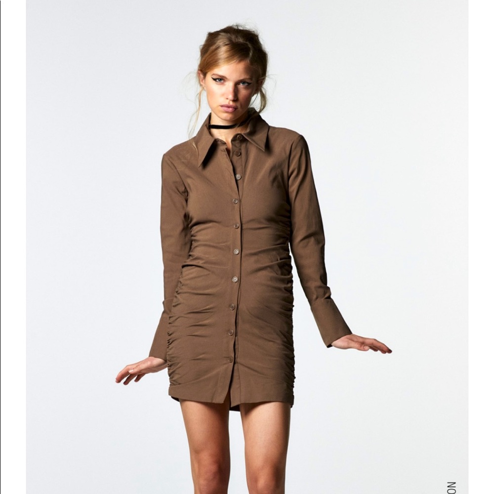 Zara Shirt Dress with Ruching